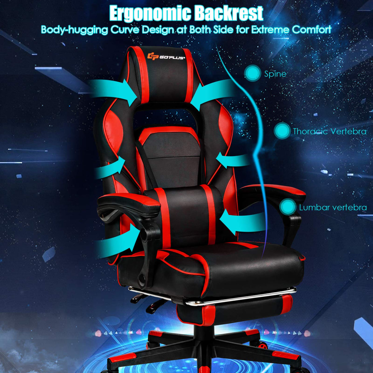 Gaming Chair Adjustable High Back PU Computer Chair