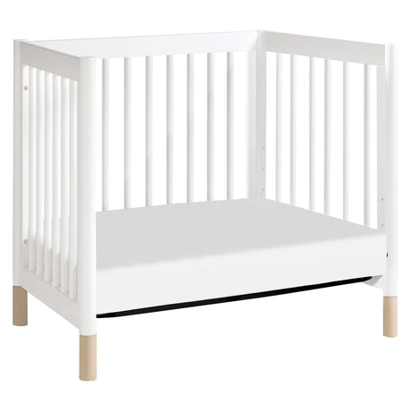 Gelato 4-in-1 Convertible Mini Crib in White and Washed Natural,