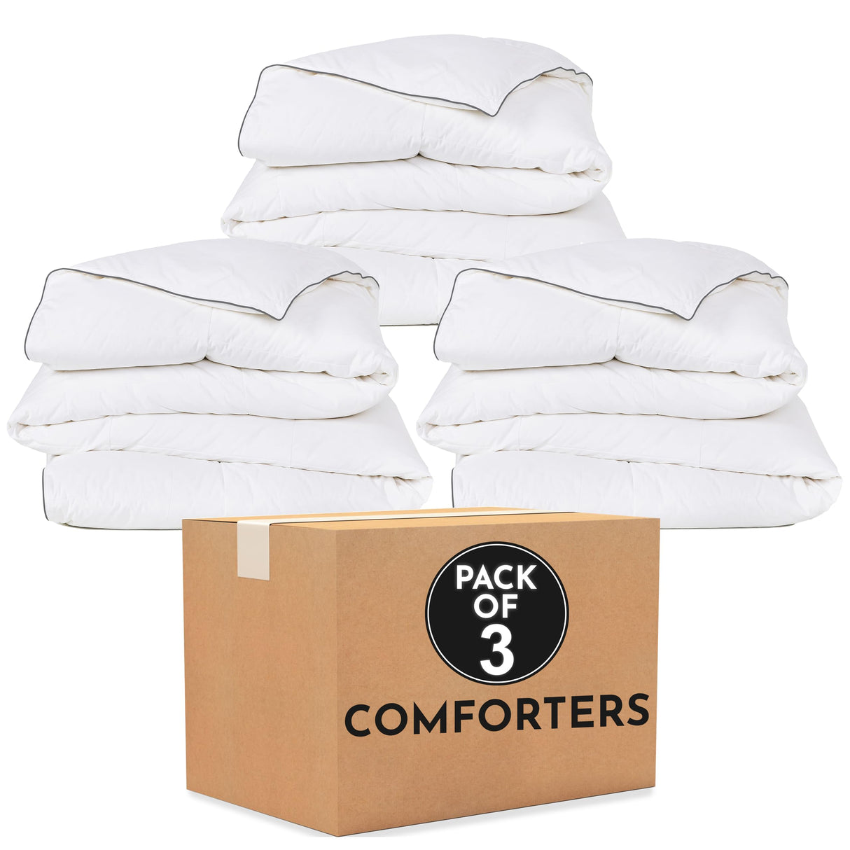 Bulk Pack of 3 King Down Alternative Comforter - Luxury All-Season Down Alternative