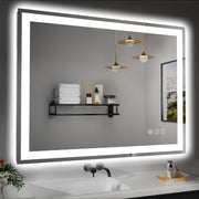 40x32 LED Bathroom Mirror - Dimmable Front & Backlit with Anti-Fog