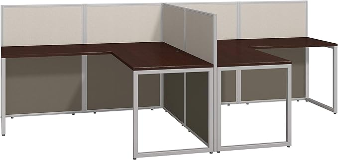 EasyWork 2-Person L-Shaped Office Cubicle Desk - Spacious & Modern