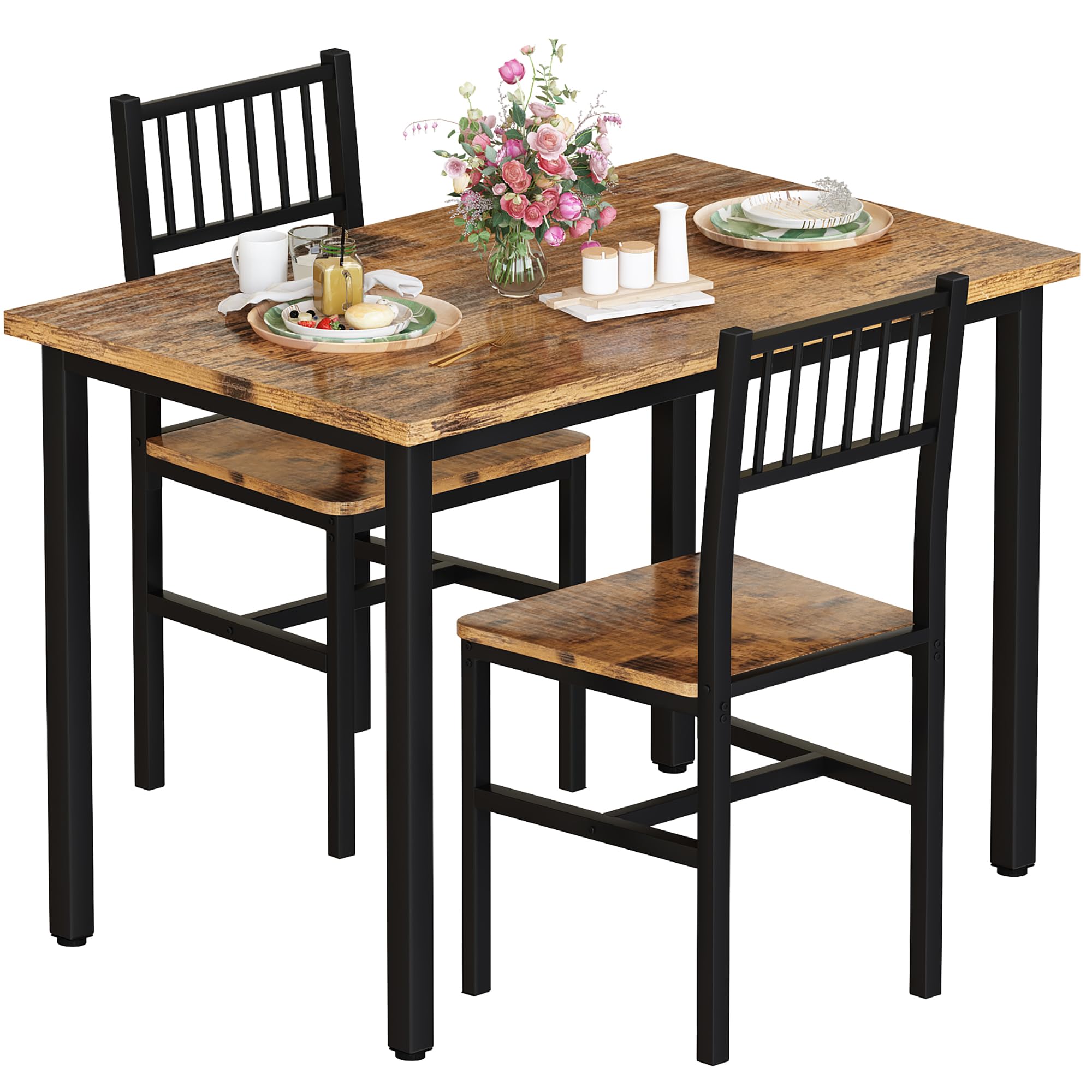 3-Piece Dining Table Set for Small Spaces