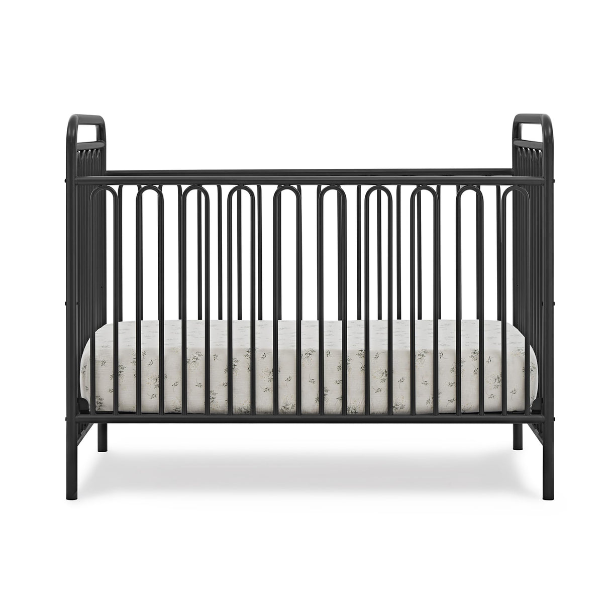 4-in-1 Metal Convertible Crib, Charcoal Grey