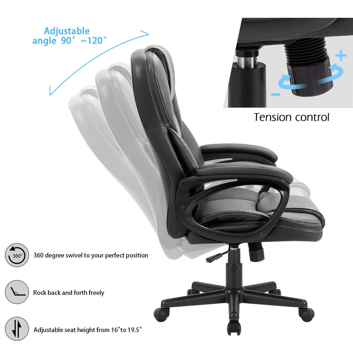 Office Executive Chair High Back Adjustable Managerial Home Desk Chair