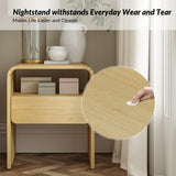 Nightstand with 1-Drawer, Modern Curved-Top Nightstand, Night Stand for Small Spaces,