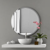 Frameless Round Mirror 28 Inch, Round Mirror with 1 inch Beveled Edge,