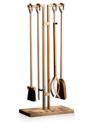 Fireplace Tools Set, 5 pcs Classic No-knob Handles, Fireplace Irons Set with Fire Poker