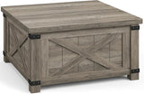 35.6" W Lift Top Coffee Table with Large Storage Space Farmhouse Coffee Tables