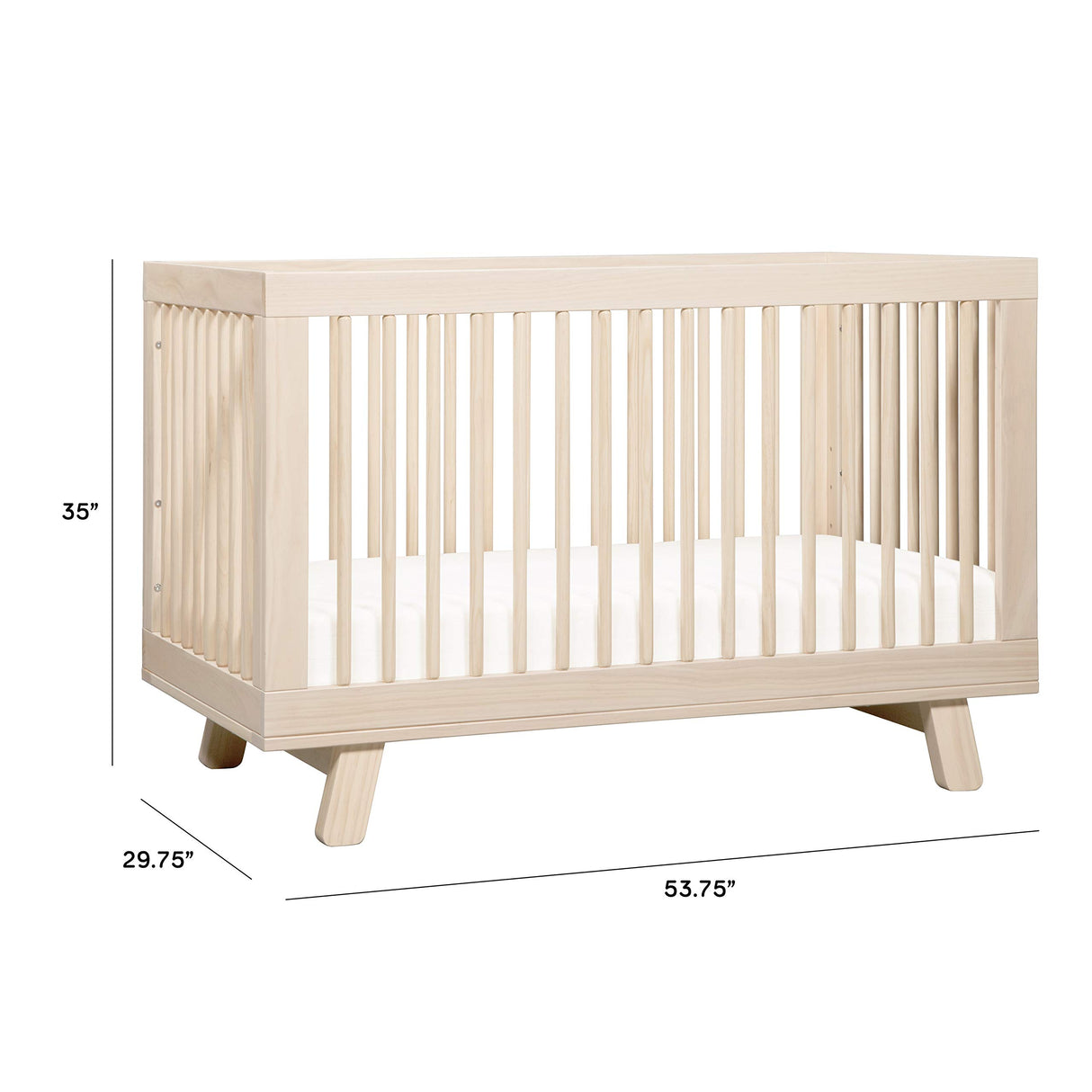 Hudson 3-in-1 Convertible Crib with Toddler Bed Conversion Kit in Washed Natural,