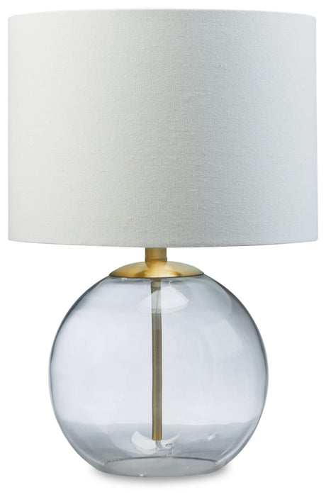Signature Design by Ashley Samder Contemporary 20.75" Glass Table Lamp, White