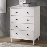 Tall Wood Dresser Bedroom Storage Drawer  4 Drawer White