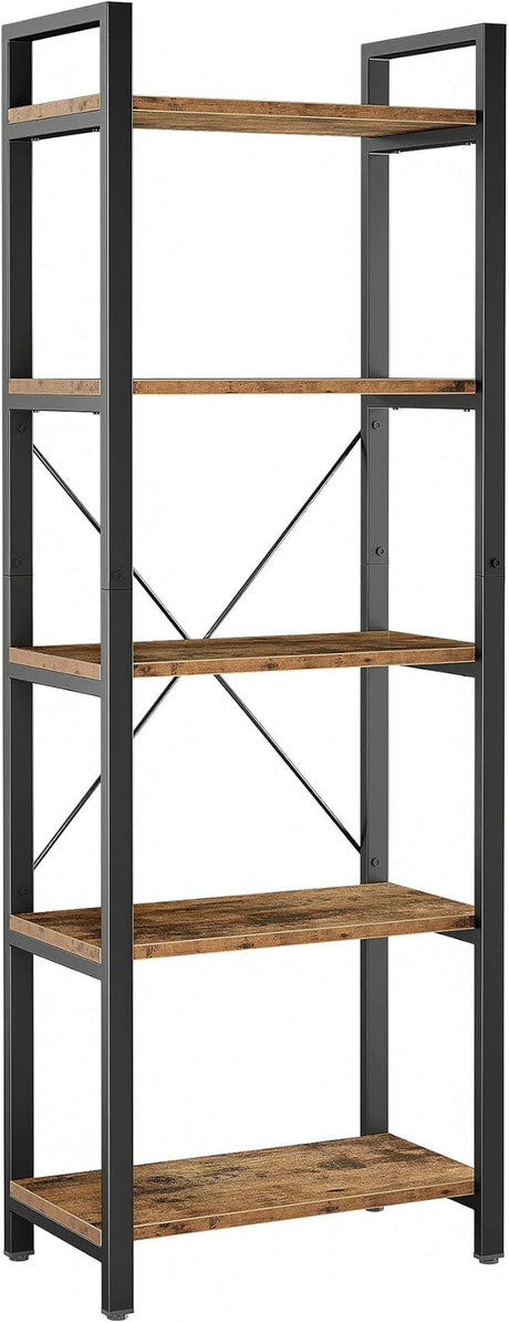 Bookshelf 5-Tier Ladder Shelf 110 lbs or Shelf Vintage Industrial Style Bookcase for