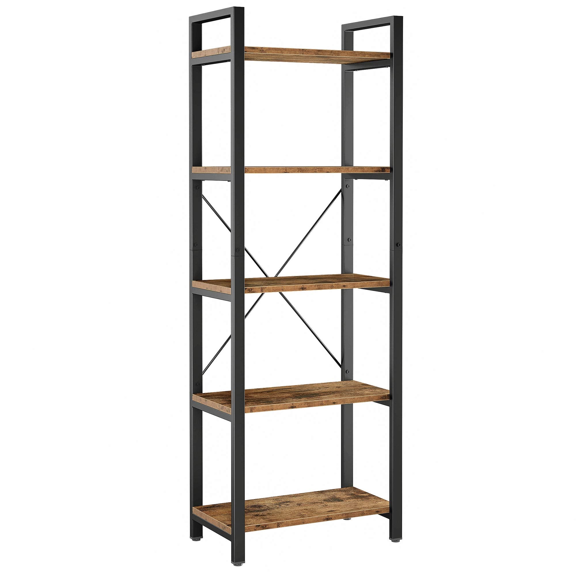 Bookshelf 5-Tier Ladder Shelf 110 lbs or Shelf Vintage Industrial Style Bookcase for