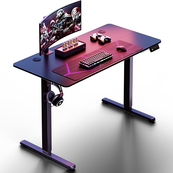 Electric Height Adjustable Standing Desk, 48x24 Inchs Stand Up Computer Desk