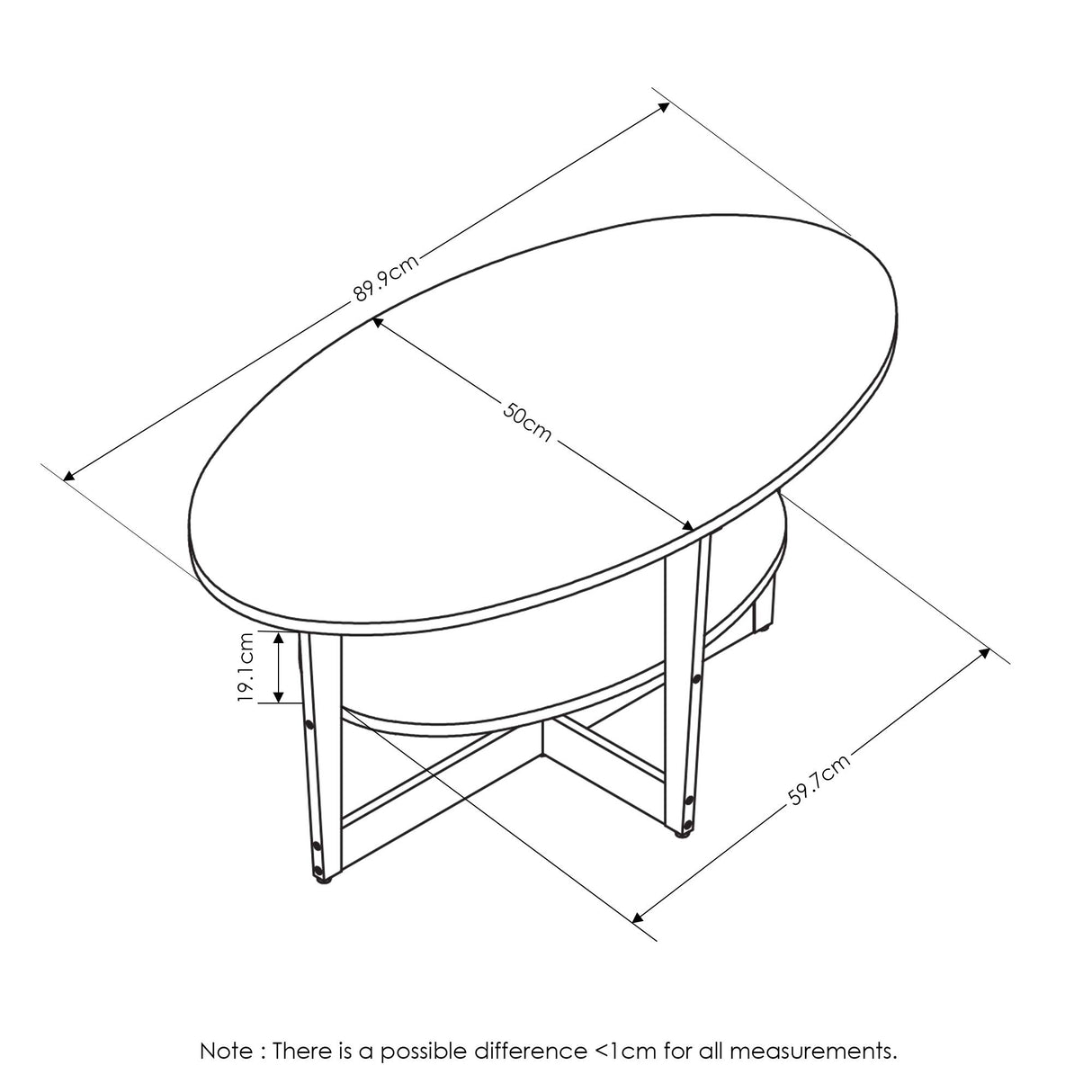 Oval Coffee Table, Walnut