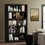 5 Shelf Bookcase,60 Inch Wood Tall Bookshelves for Living Room,Black