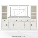 Tara 3-Piece Entertainment Set with Sideboard and 2 Bookcases, Distressed White