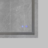 24 x 36 Inch Frameless LED Illuminated Bathroom Wall Mirror, Touch Button Defogger,