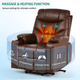 Electric Power Lift Recliner Chair for Elderly, Faux Leather Recliner Chair with Massage