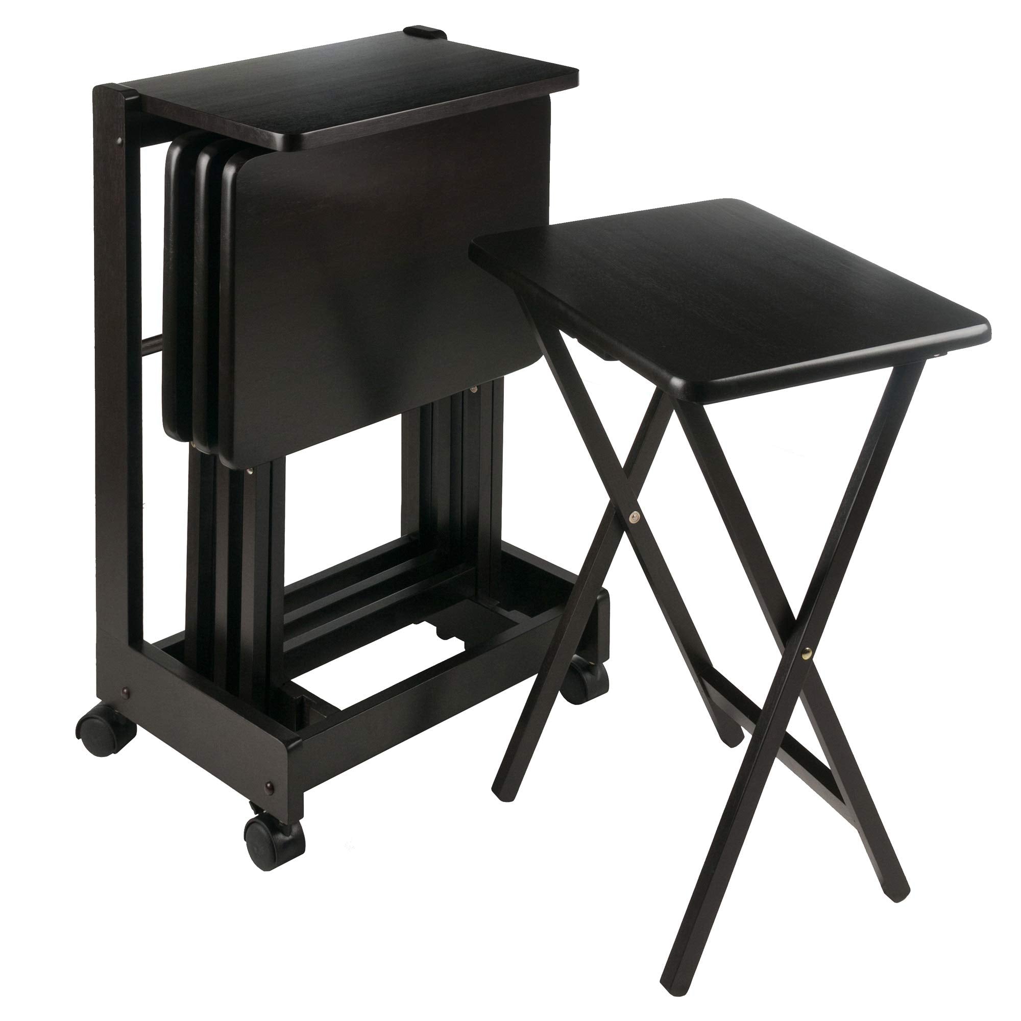Wood Dylan 5-Piece Oversize Snack Table Set (Solid Wood Brienda)