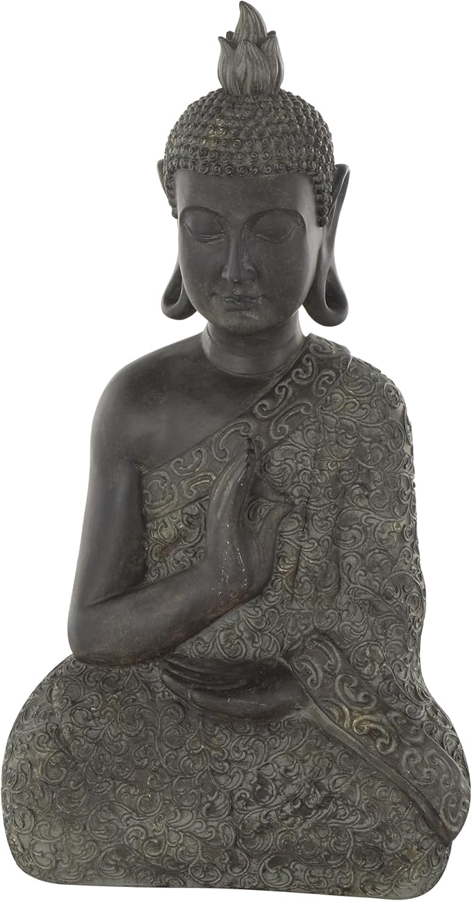 Polystone Buddha Decorative Sculpture Meditating Home Decor Statue