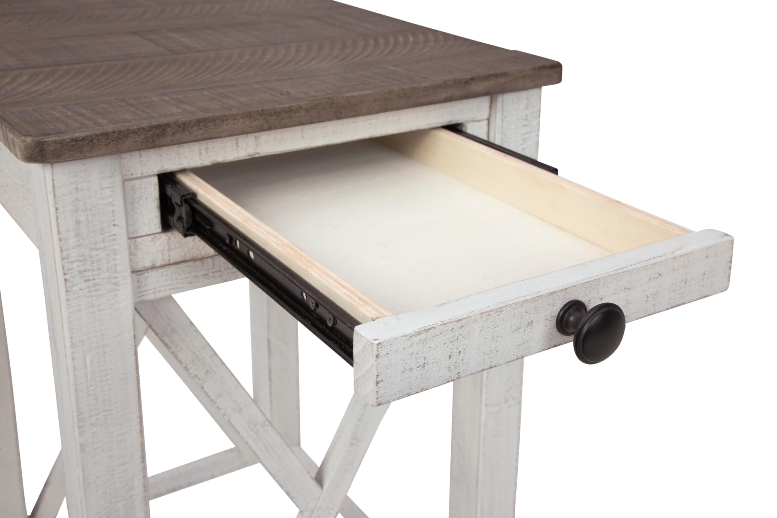 Adalane Modern Farmhouse Accent End Table, Whitewash
