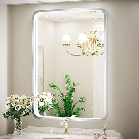 24x36 Inch LED Bathroom Vanity Mirror with lights,Wall Mounted Lighted Mirrors