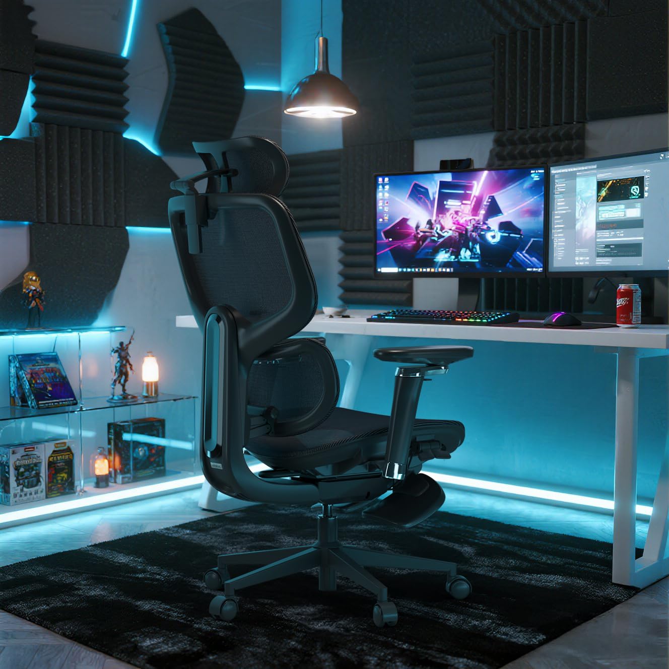 Ergonomic Office Chair with Footrest and Dynamic Lumbar Support