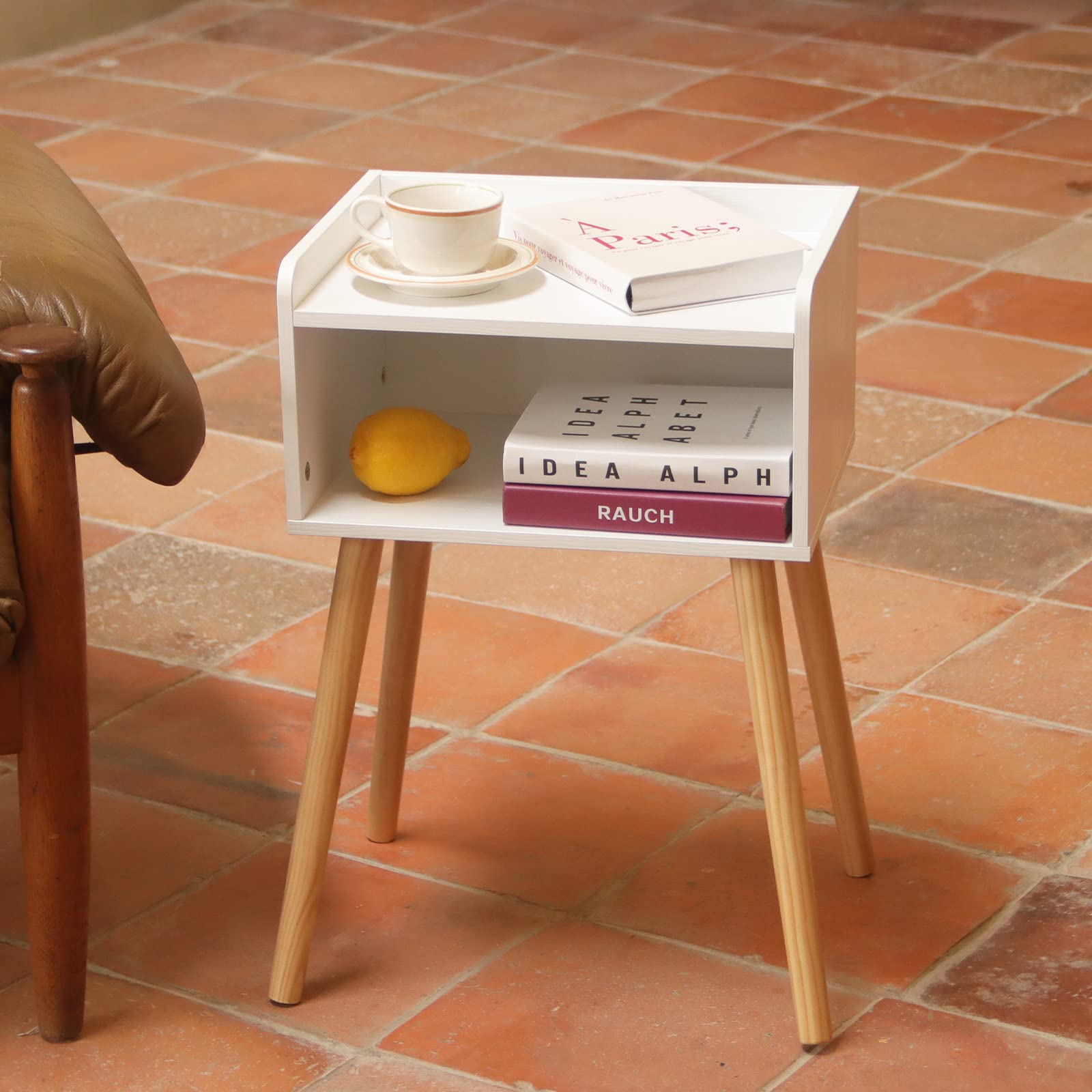 White Nightstand, Small Bed Side Table