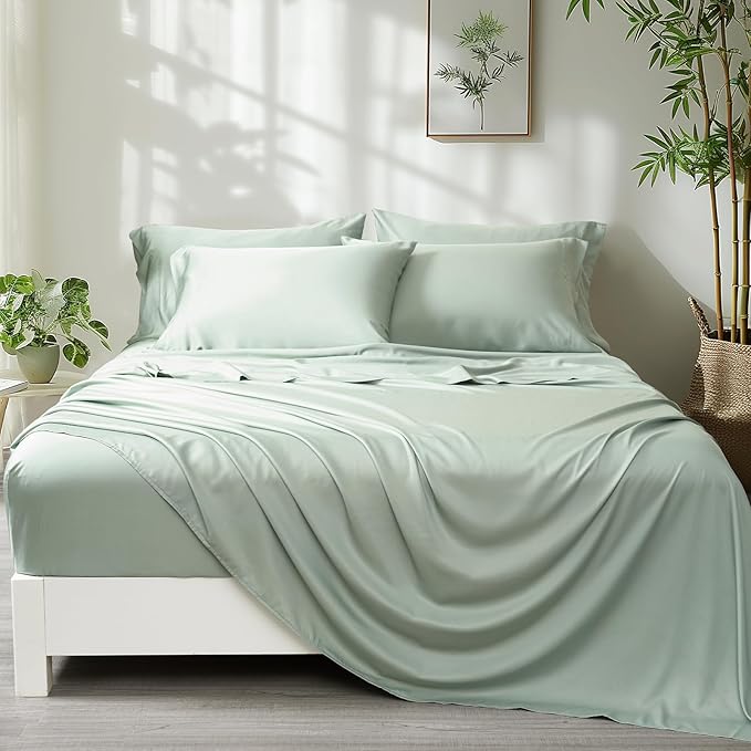 Cooling Sheets Set Queen Size 6 Piece - 100% Rayon Derived from Bamboo_Sheets-
