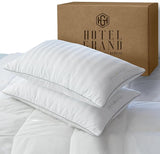 White Feather Down Pillows Queen Size Set of 2 Packs Bed Pillows Medium