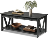 Coffee Table, 43" Living Room Coffee Table with Storage Shelf, Center Table