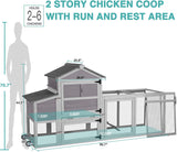 for 2-4 Chickens, Mobile Chicken House for Outdoor with Wheels, Nesting Box