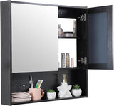 Medicine Cabinet with Double Mirror Doors, 30.3 x 29.5 Inch Bathroom Wall Cabinet with Shelves