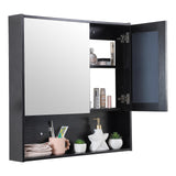 Medicine Cabinet with Double Mirror Doors, 30.3 x 29.5 Inch Bathroom Wall Cabinet with Shelves