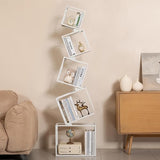 Bookshelves 5-Tier, Rotating Bookshelf Tower for Corner,