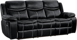 Bastrop Double Glider Reclining Loveseat (Manual), Black