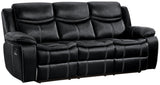 Double Reclining Sofa (Manual), Black