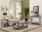 Oxford End Table with Shelves, Gray