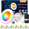 Smart LED Disk Lights 5/6 Inch - RGBWW Color Changing Dimmable Recessed Ceiling Lights (6-Pack)