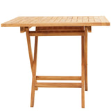 Teak Wood Slatted Outdoor Dining Table, 36" x 36" x 30", Brown