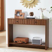 Entryway Console Table with Fluted Drawers, Mid Century Entryway Table