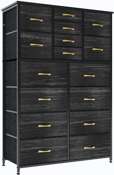 16 Drawers Dresser for Bedroom, Tall Dressers & Chests of Drawers with Wood Top