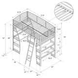 Studio Twin Loft Bed, White