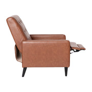 Erza LeatherSoft Button Tufted Pushback Recliner, Mid-Century Modern