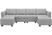 Reversible Storage Modular U-Shape Sectional Sofa Couch with Double Chaises Modular