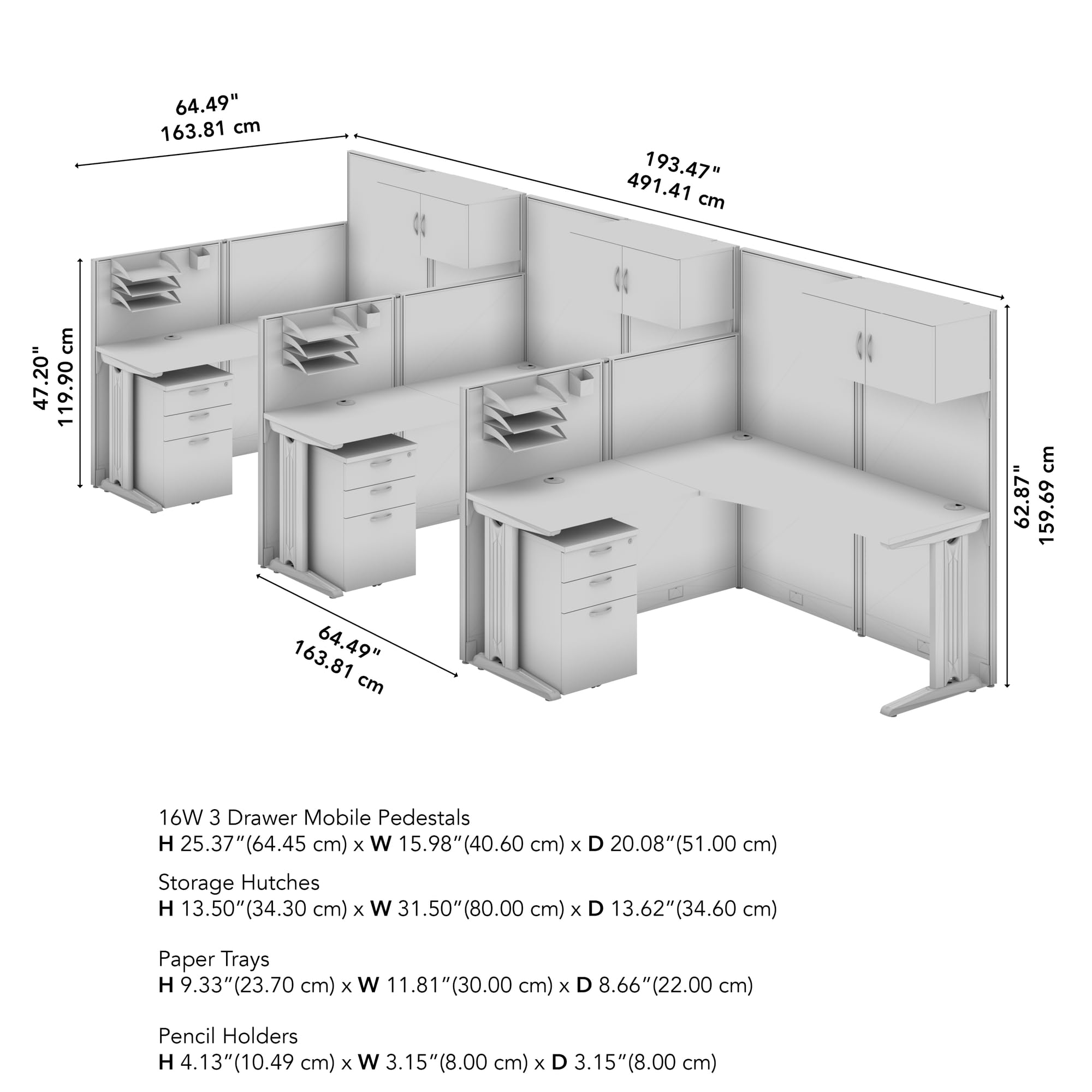 VersaCube L-Shaped Modular Office Workstation with Storage & Privacy Panels