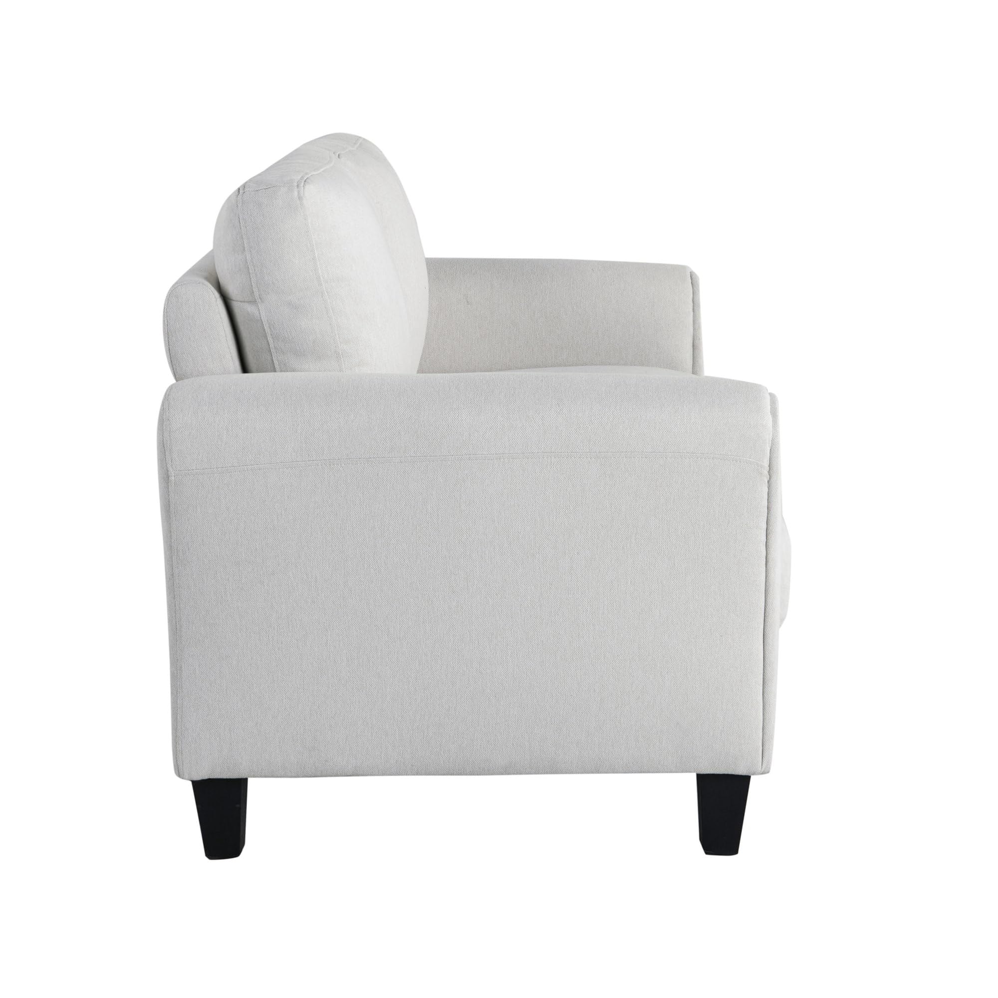 Solutions Watford Loveseat with Rolled Arms, Oyster