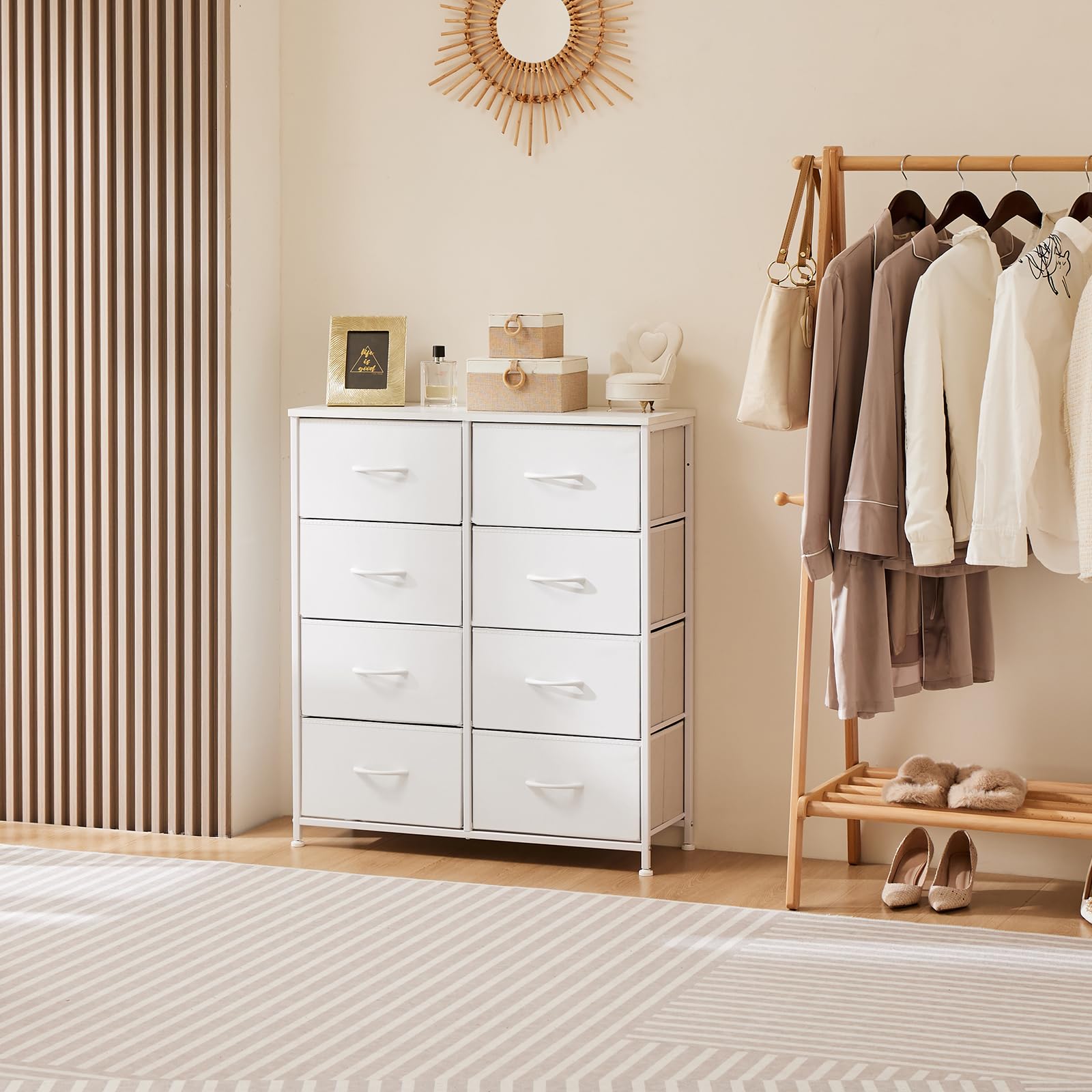 8 Drawers, White
