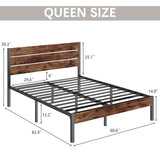 Queen Bed Frame with Headboard and Footboard,